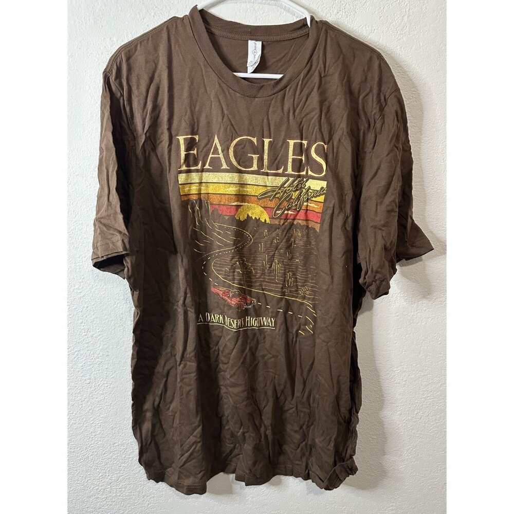 Lane Seven Men’s Brown Eagles Hotel California Short Sleeve T-shirt Size XXL